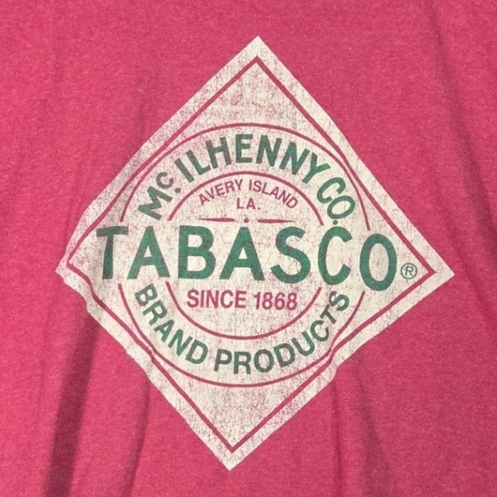 Tabasco Graphic T-Shirt Mens Large Red McIlhenny Co Avery Island Logo Tee